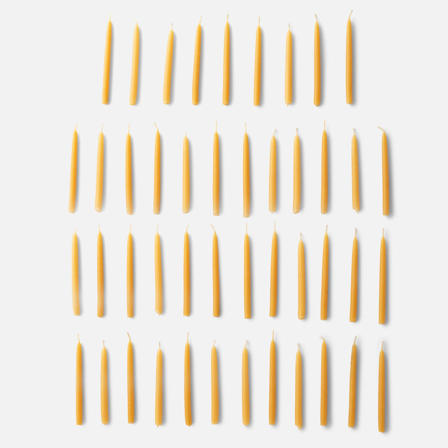Beeswax Menorah Candles, Set of 45