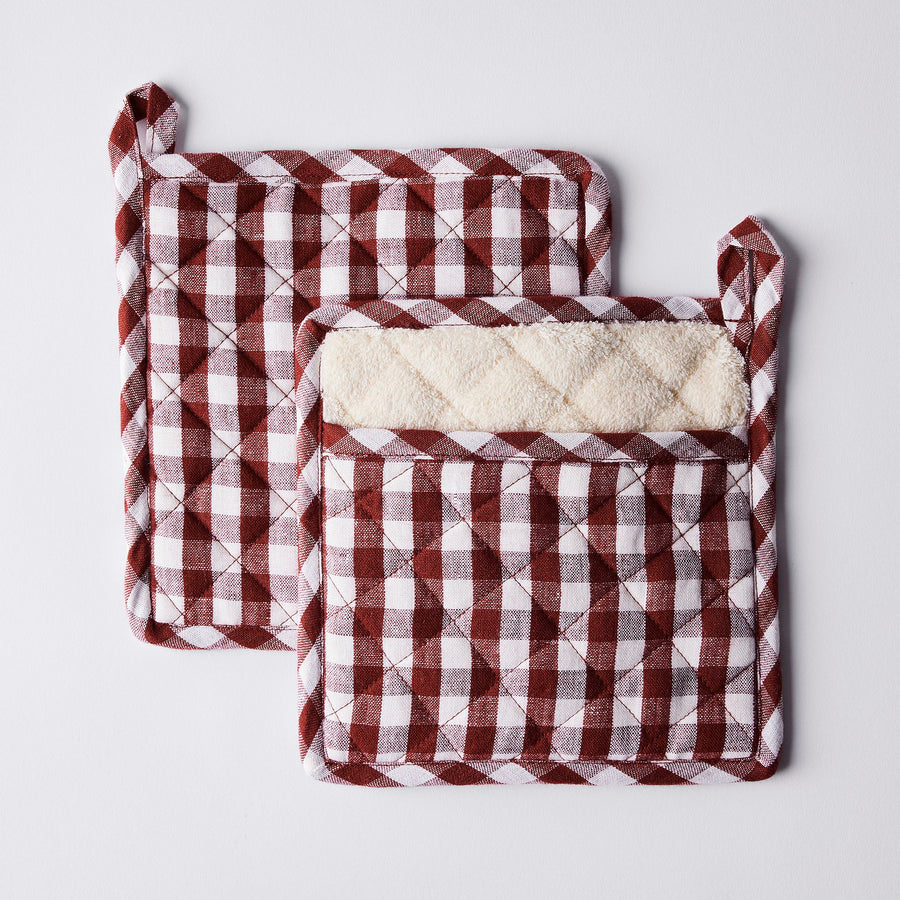 Food52 Gingham Linen Pot Holders, Set of 2