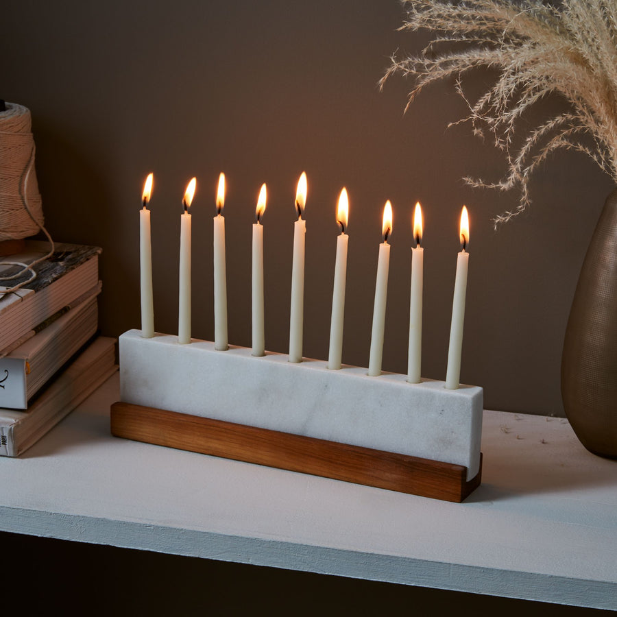 Vermont Marble & Walnut Menorah