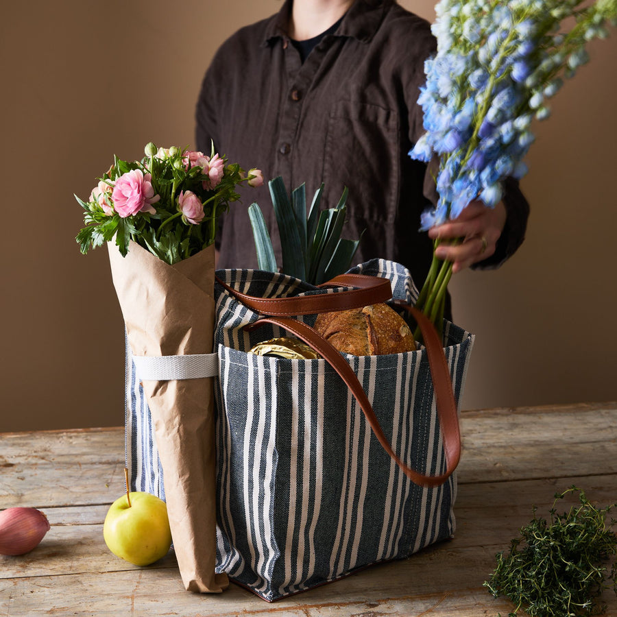 Multi-Pocket Canvas Market Tote