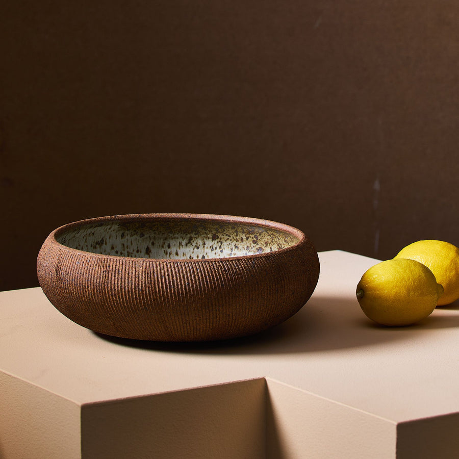 Handmade Ribbed Serving Bowl by SOMBRA