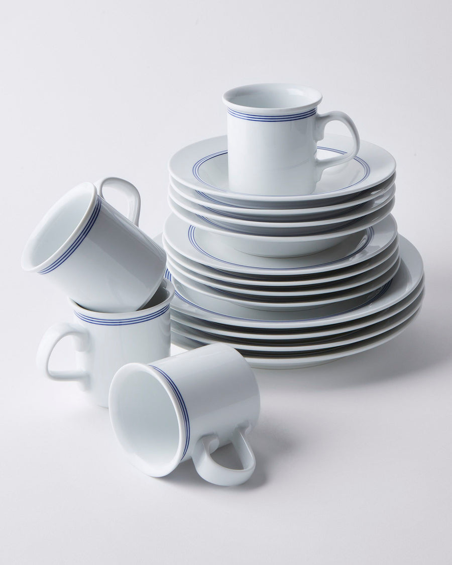 Dansk Cafe Blanc Stripe Porcelain Dinnerware, 16-Piece Set