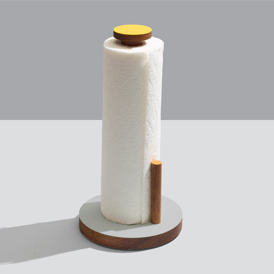 Ilan Paper Towel Keeper - Walnut & Gray