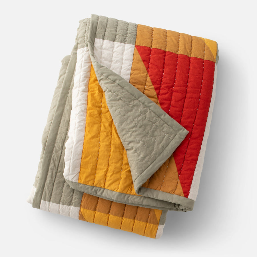 Modern Rooftops Pieced Cotton Quilt